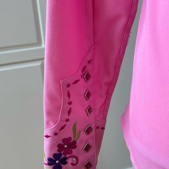 Panhandle Slim Embroidered rhinestones snap front western shirt rodeo barbie S - Picture 12 of 16